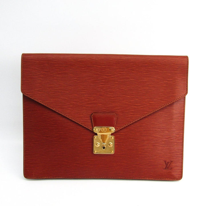 L*V Brown Epi Porte-documents Briefcase Bag (SHA-11423)