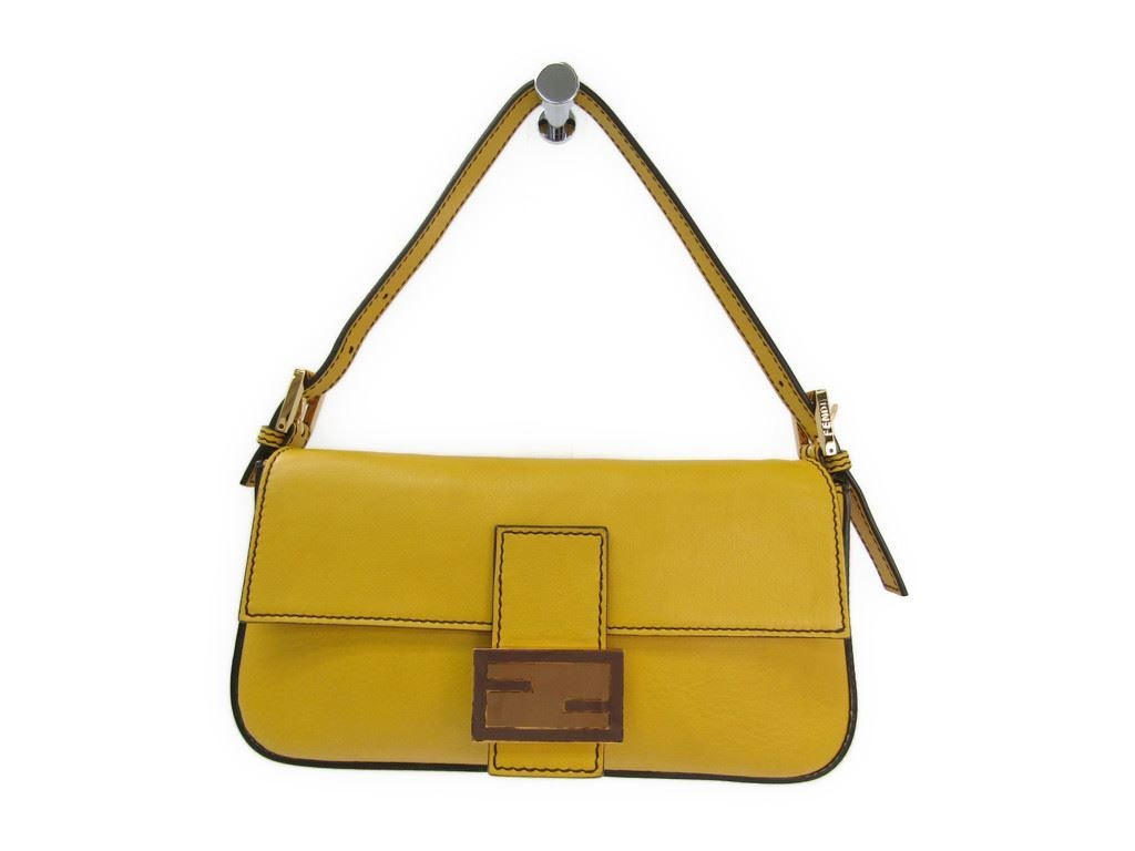Fendi Yellow Leather Baguette Bag (SHA13914)