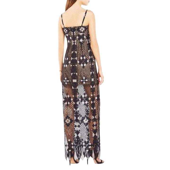 Geometric Lace Maxi Dress