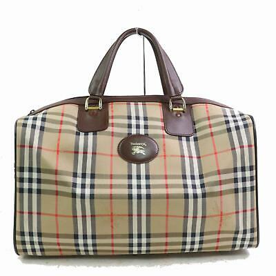 Indistinguishable  Burbe**y Boston Bag Brown Canvas