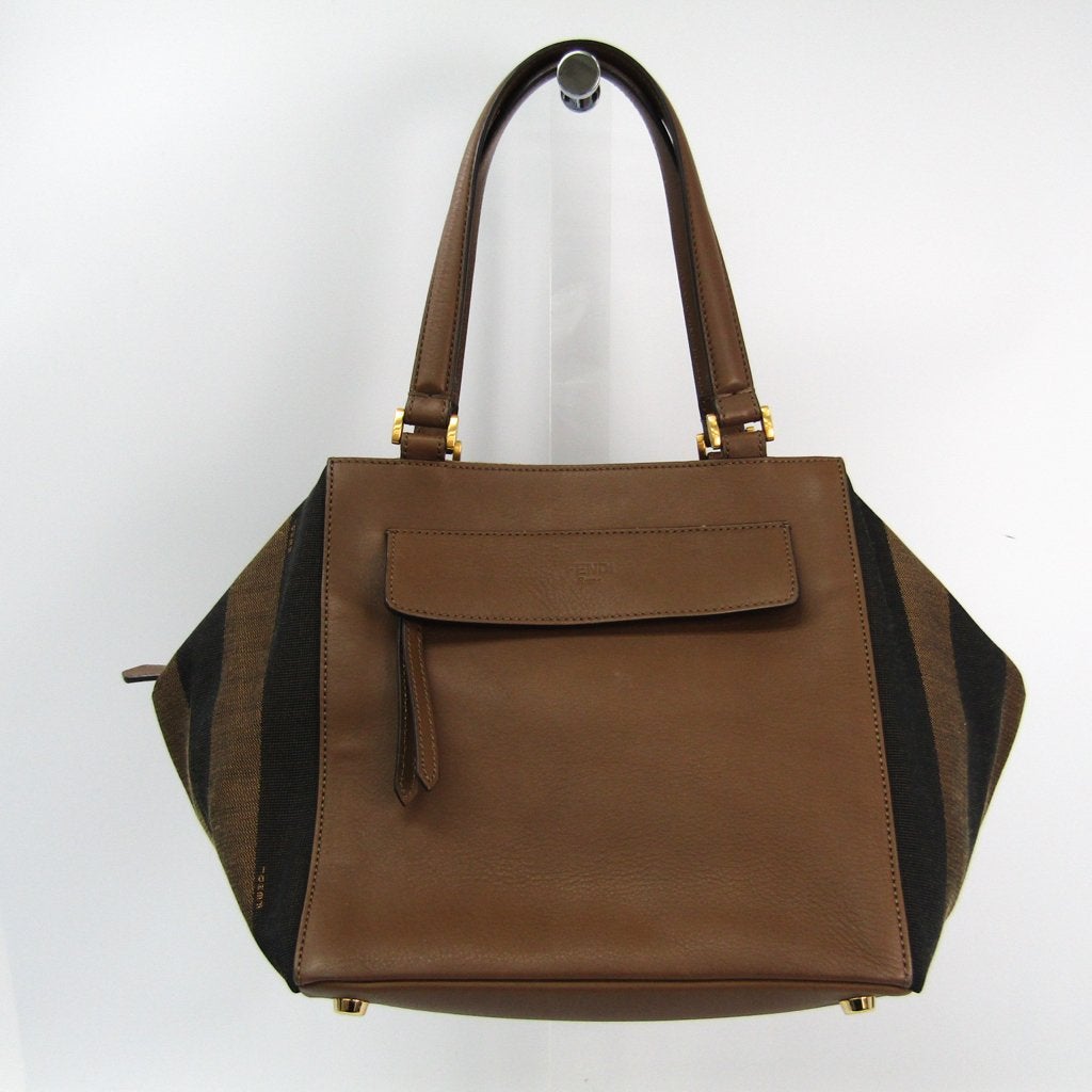 Fendi Brown Pequin Striped Medium Satchel (SHA25287)