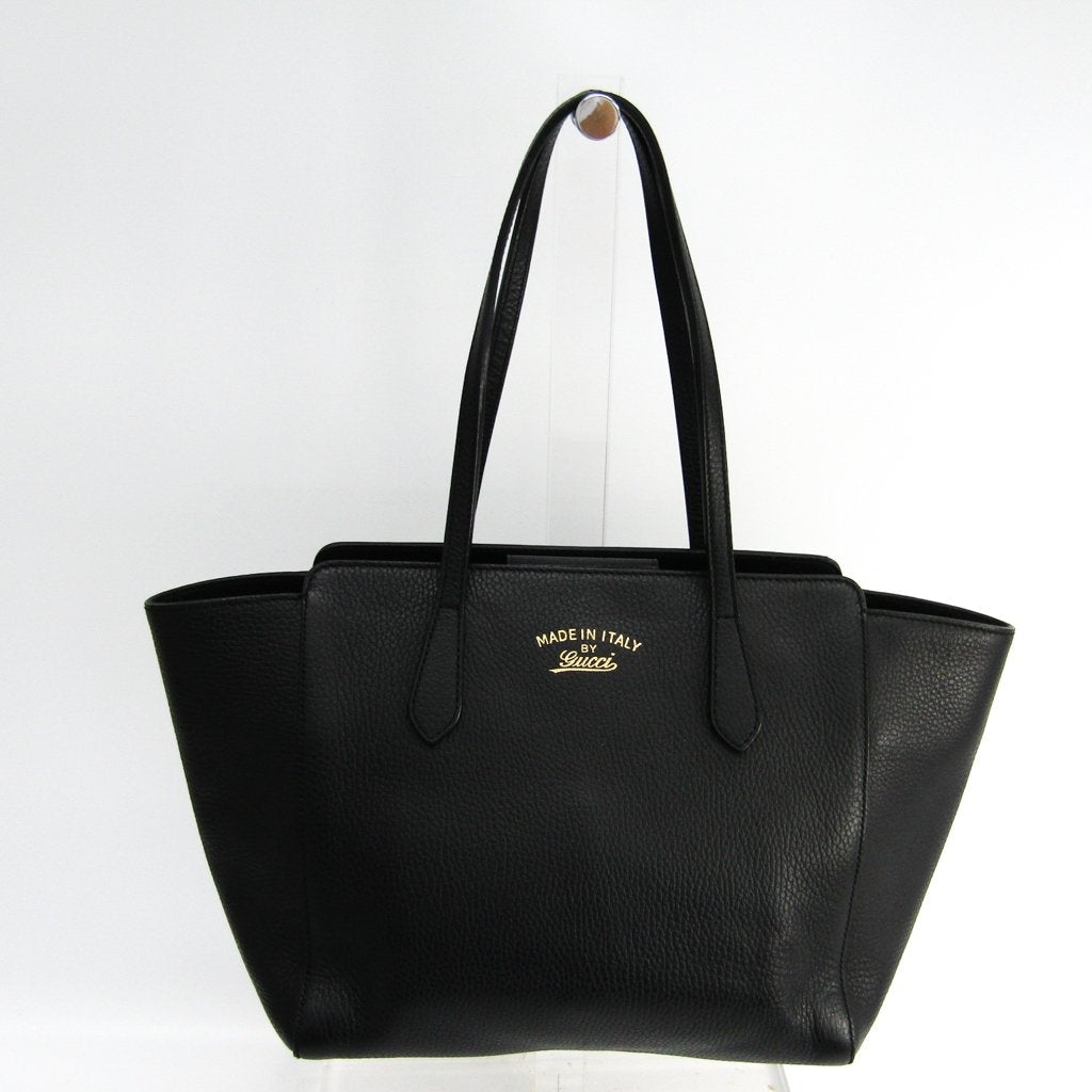 G*G Black Leather Swing Tote (SHA18257)