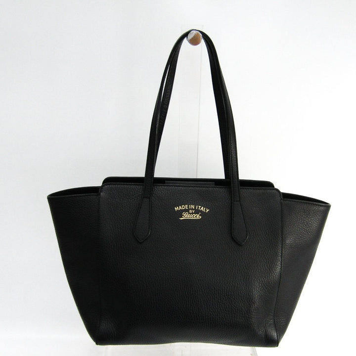 G*G Black Leather Swing Tote (SHA18257)