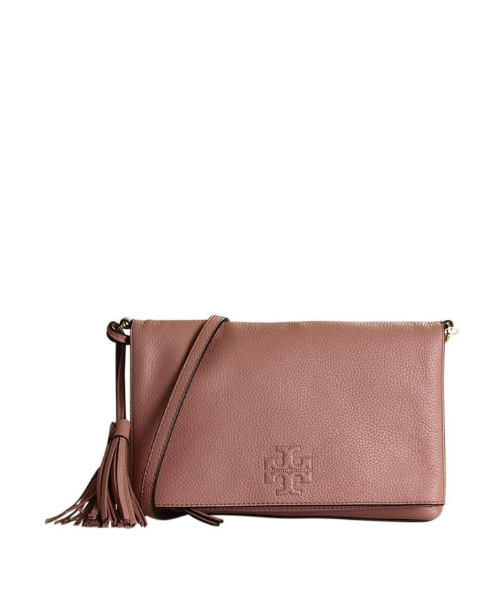 Tory Burch Thea Fold Pink Leather Crossbody Bag