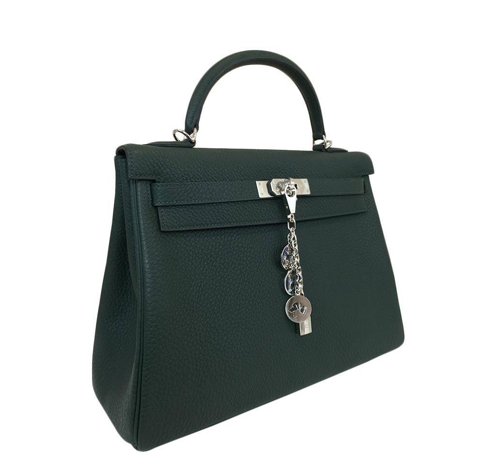 Hermès Kelly 32 Green Bag PHW