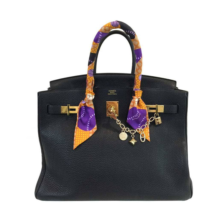 Hermès Birkin 35 Black Clemence Bag GHW