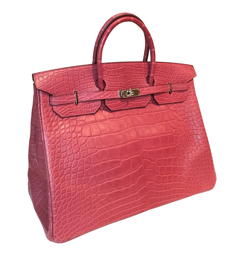 Hermès Handmade Alligator Birkin Bag Fuchsia 40cm