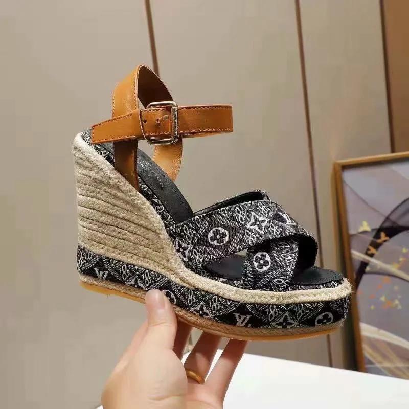 womencanvas leather sandals shoes ,heel 12cm  size 35-40, SS80