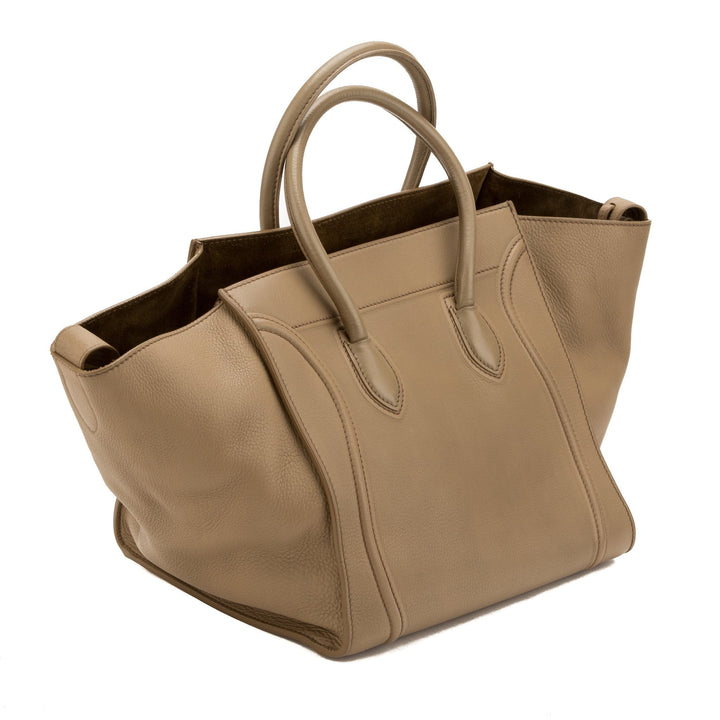 Celine Green Olive Leather Luggage Phantom Tote  (Indistinguishable)