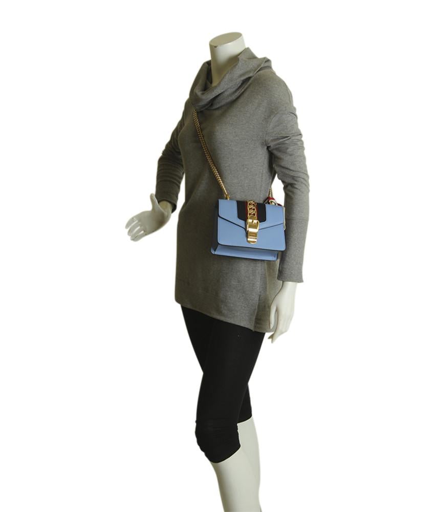 G*G 431666 Mini Sylvie Blue Leather Crossbody Bag