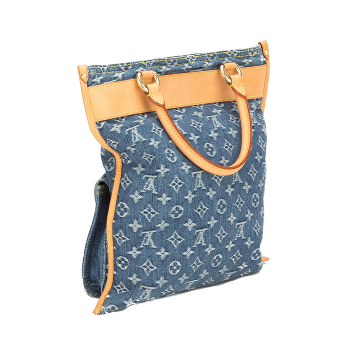 L*V Blue Denim Flat Shopper Tote Bag (Indistinguishable)