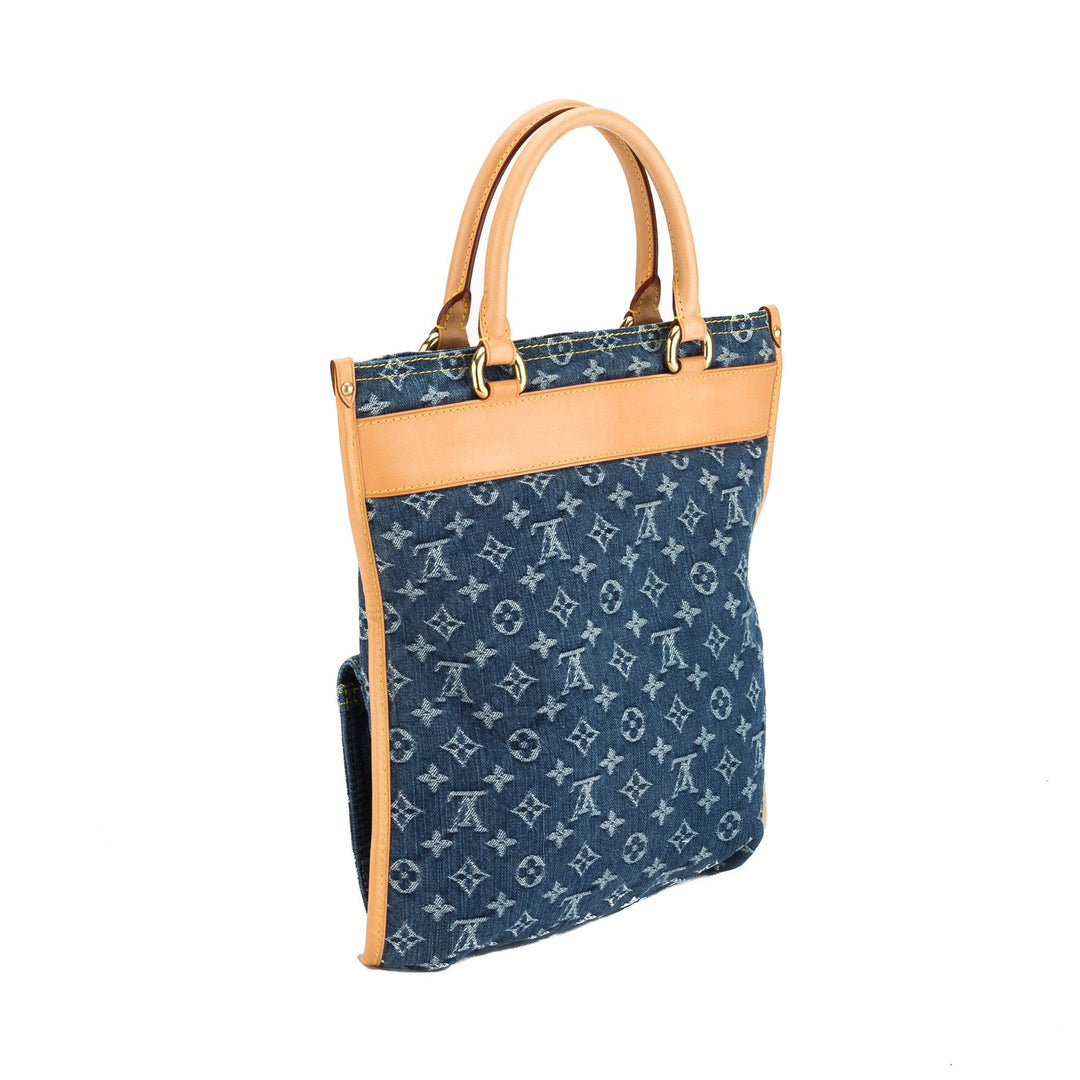 L*V Blue Denim Sac Flat Tote Bag (Pre Owned)