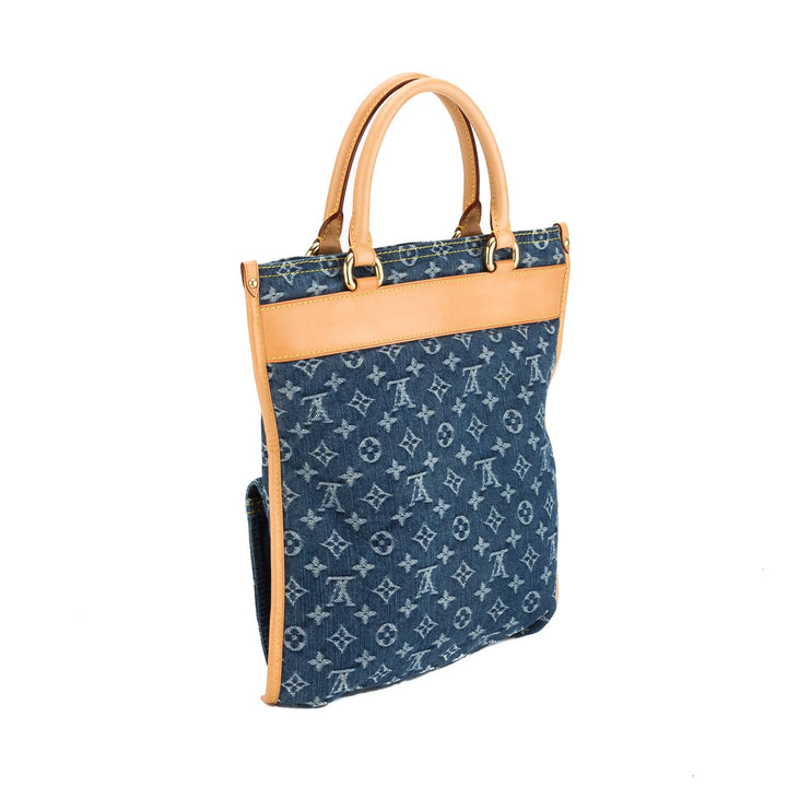 L*V Blue Denim Sac Flat Tote Bag (Pre Owned)