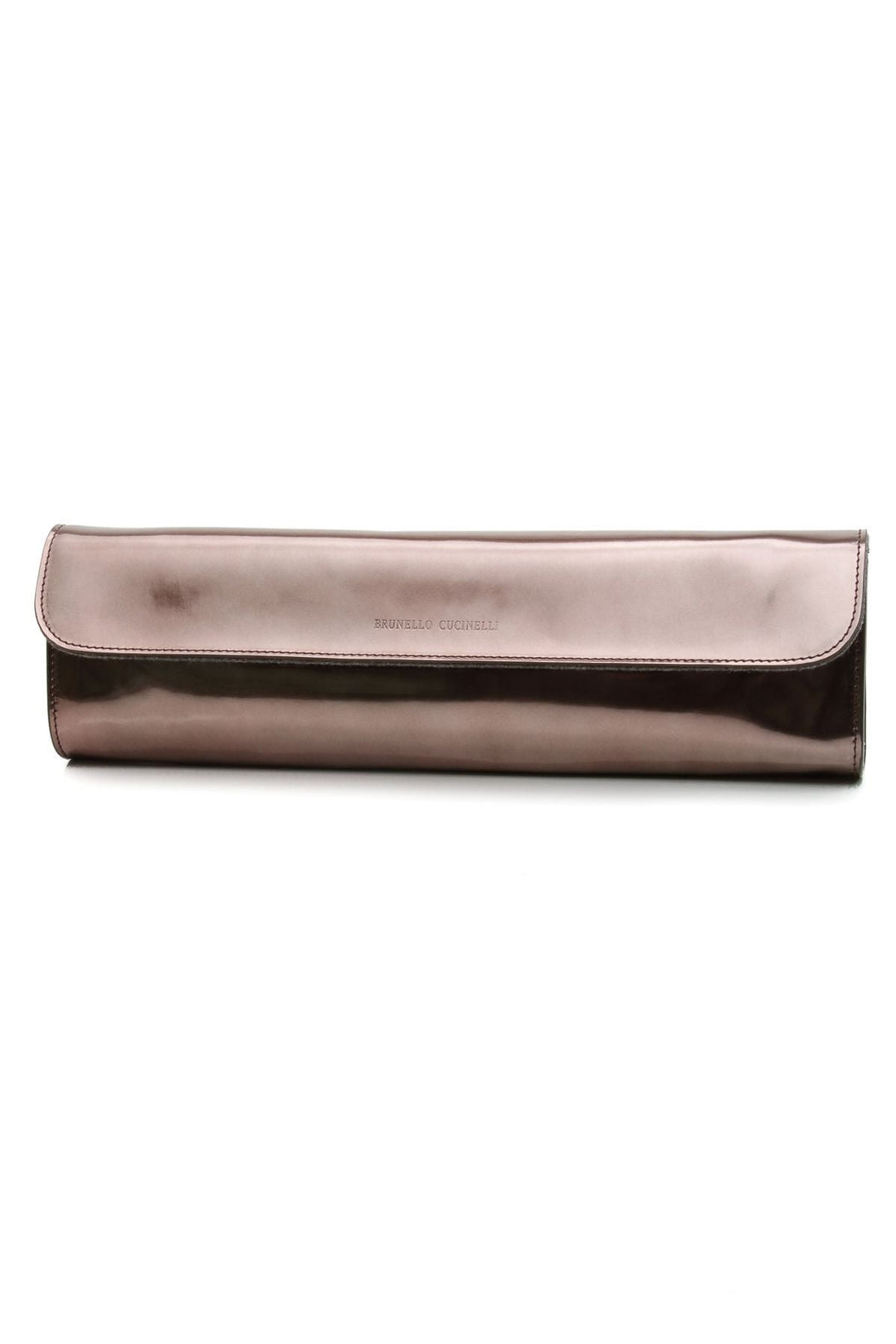 Patent Leather Long Clutch - Metallic Bronze