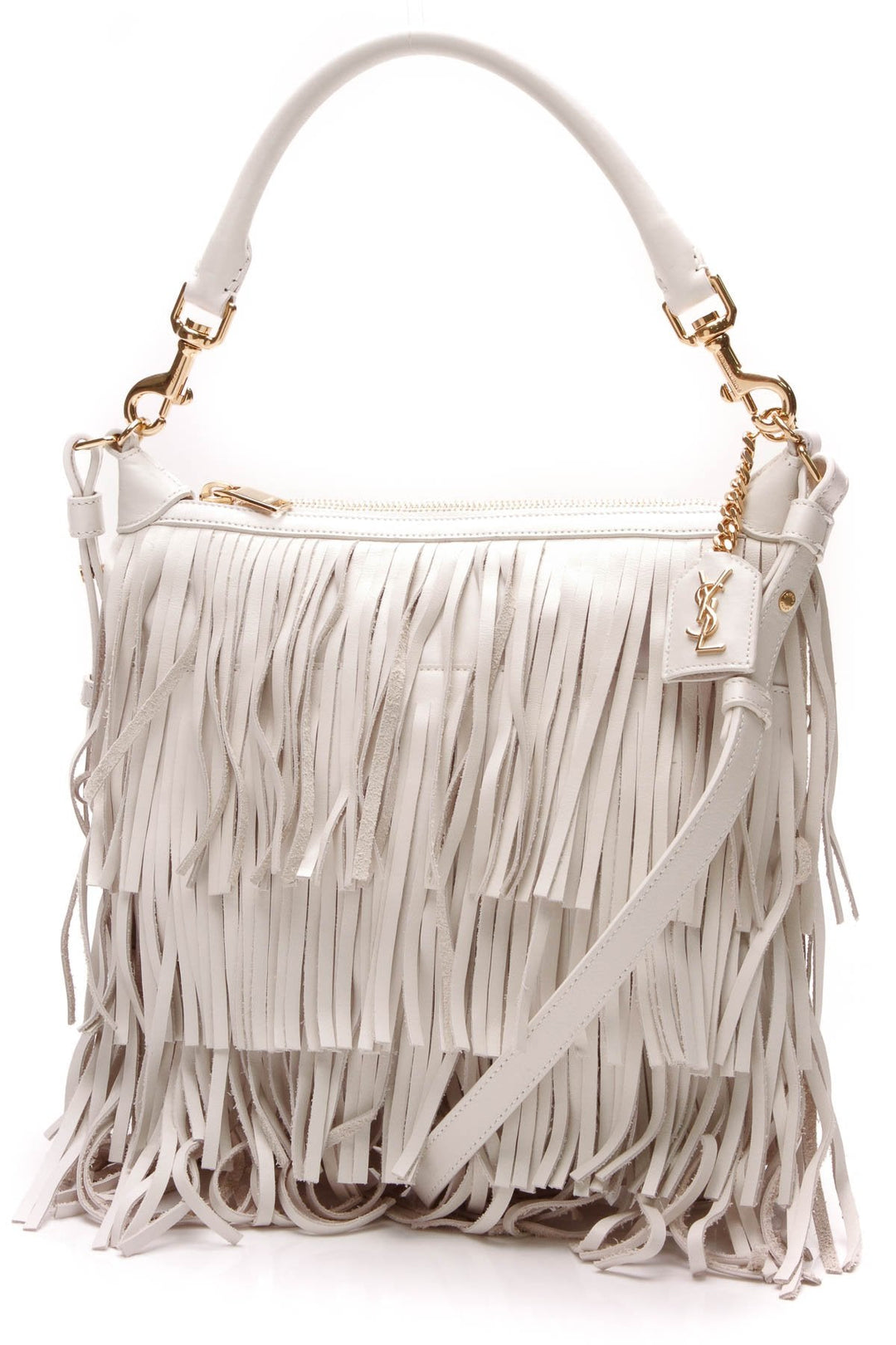 Small Fringe Emmanuelle Bag - Porcelain