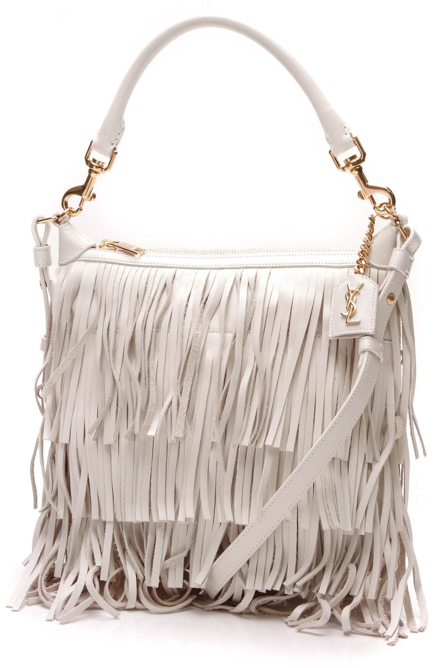 Small Fringe Emmanuelle Bag - Porcelain