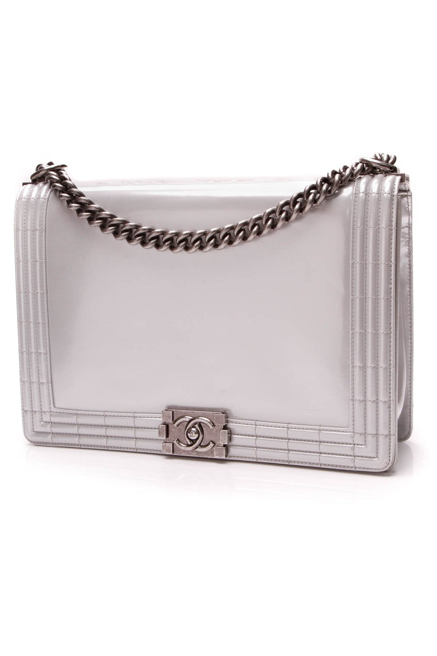 Smooth Large Boy Bag - Silver