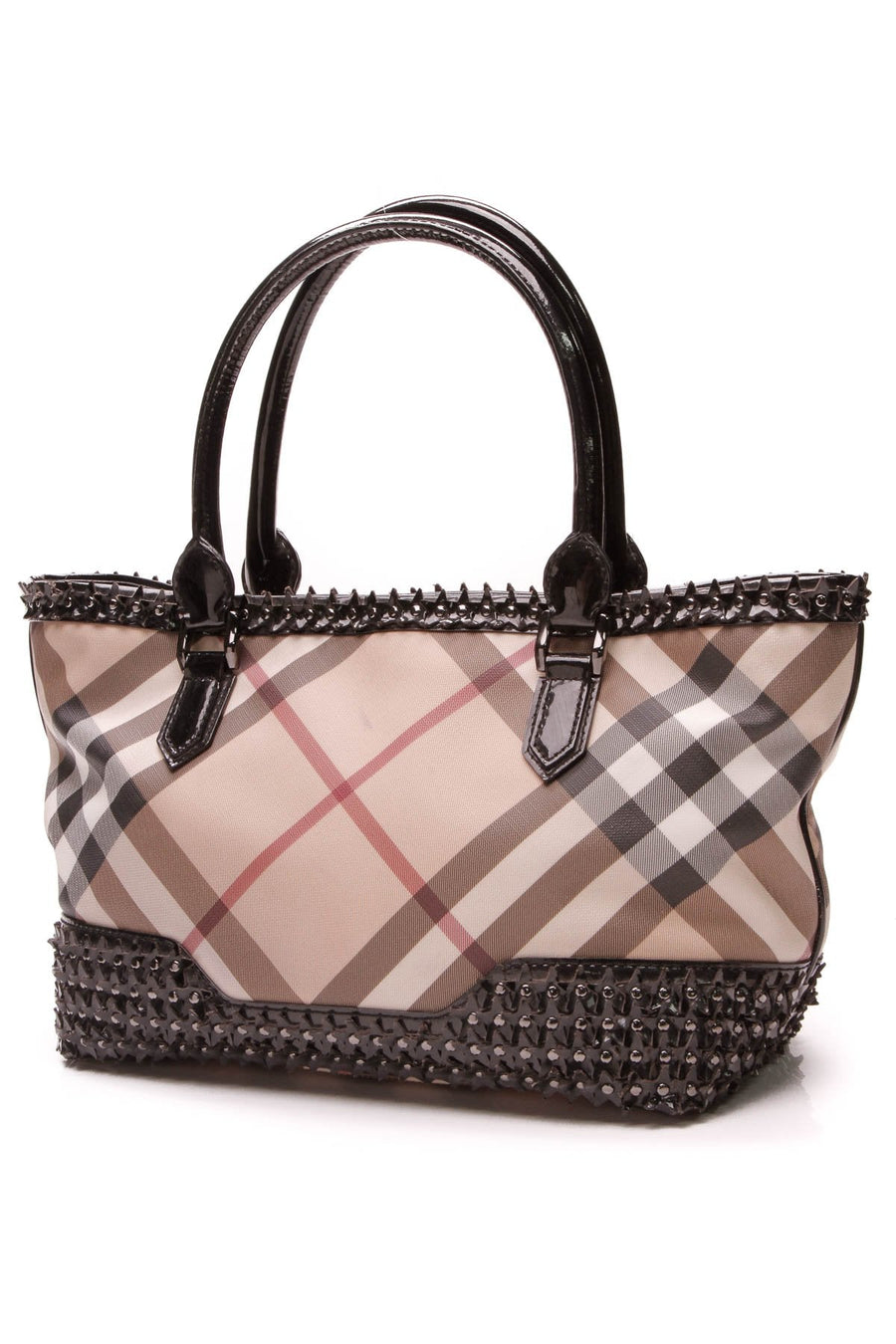 Studded Star Tote Bag - Supernova Check Coated Canvas