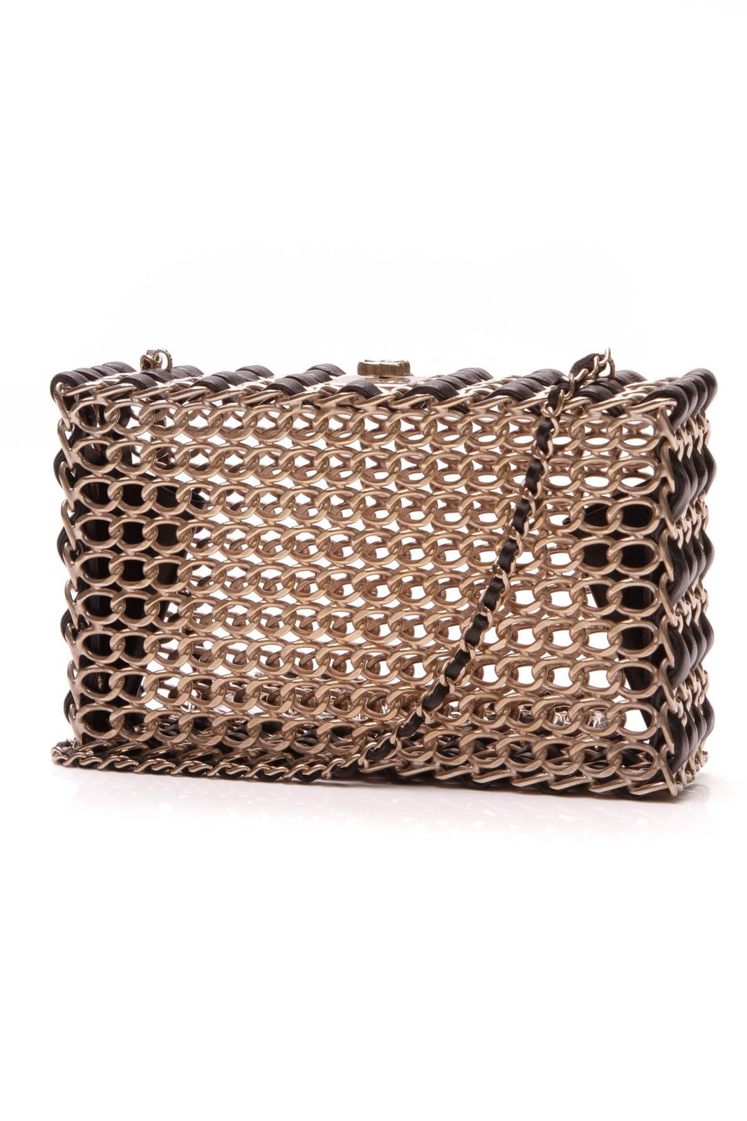Minaudiere Evening Bag - Woven Brass