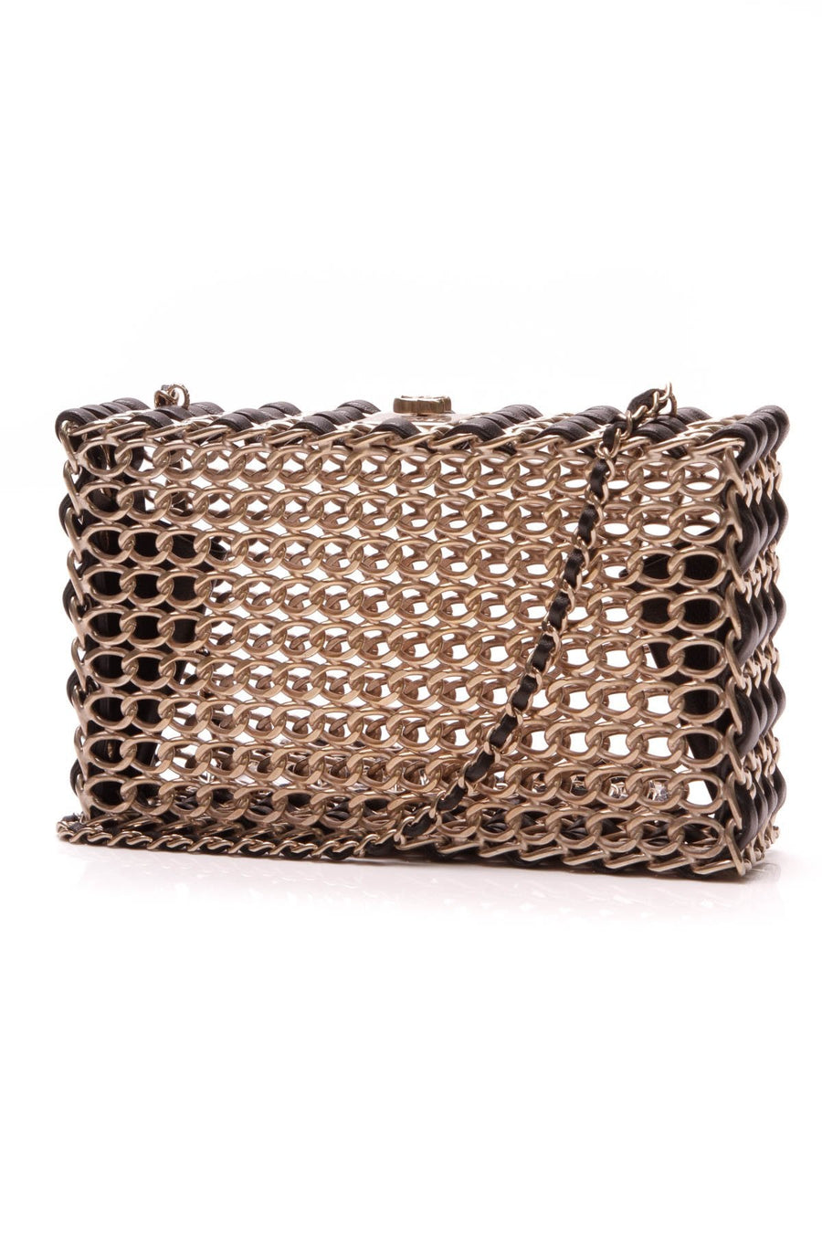 Minaudiere Evening Bag - Woven Brass