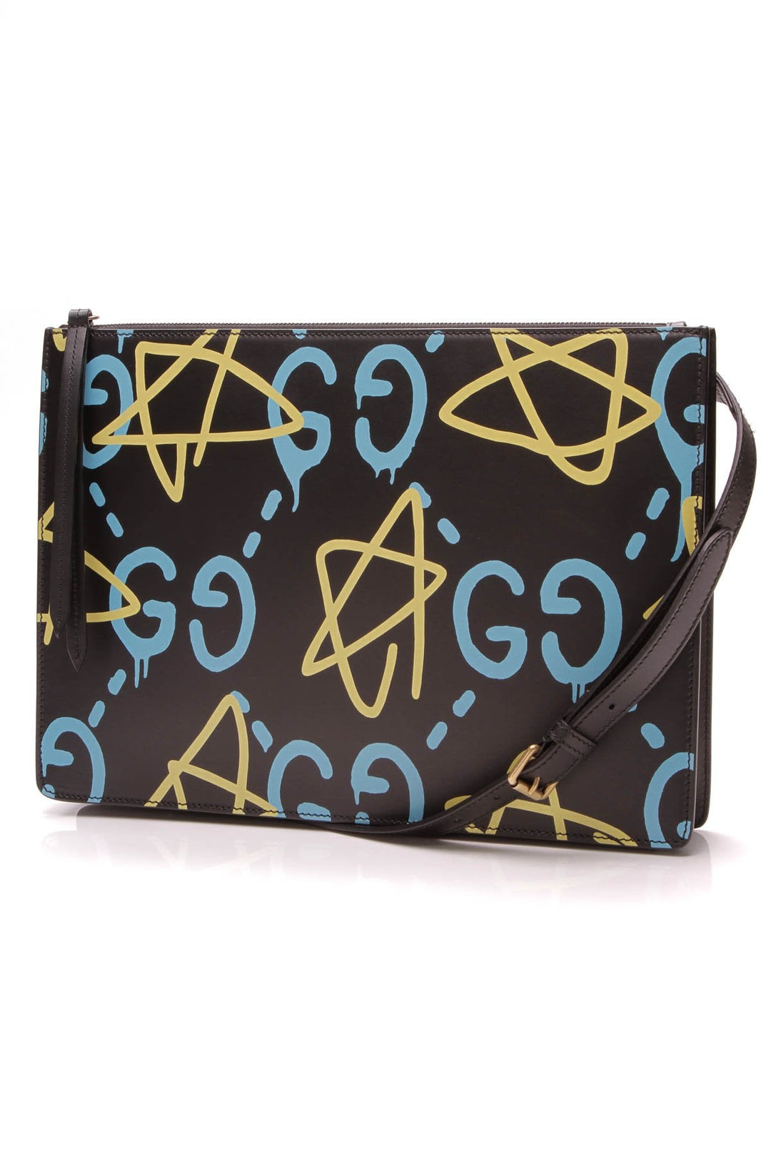 GucciGhost Print Messenger Bag - Black