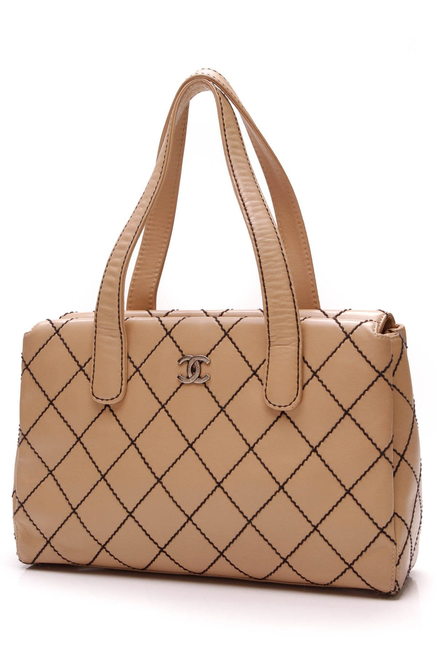 Wild Stitch Tote Bag - Beige Leather