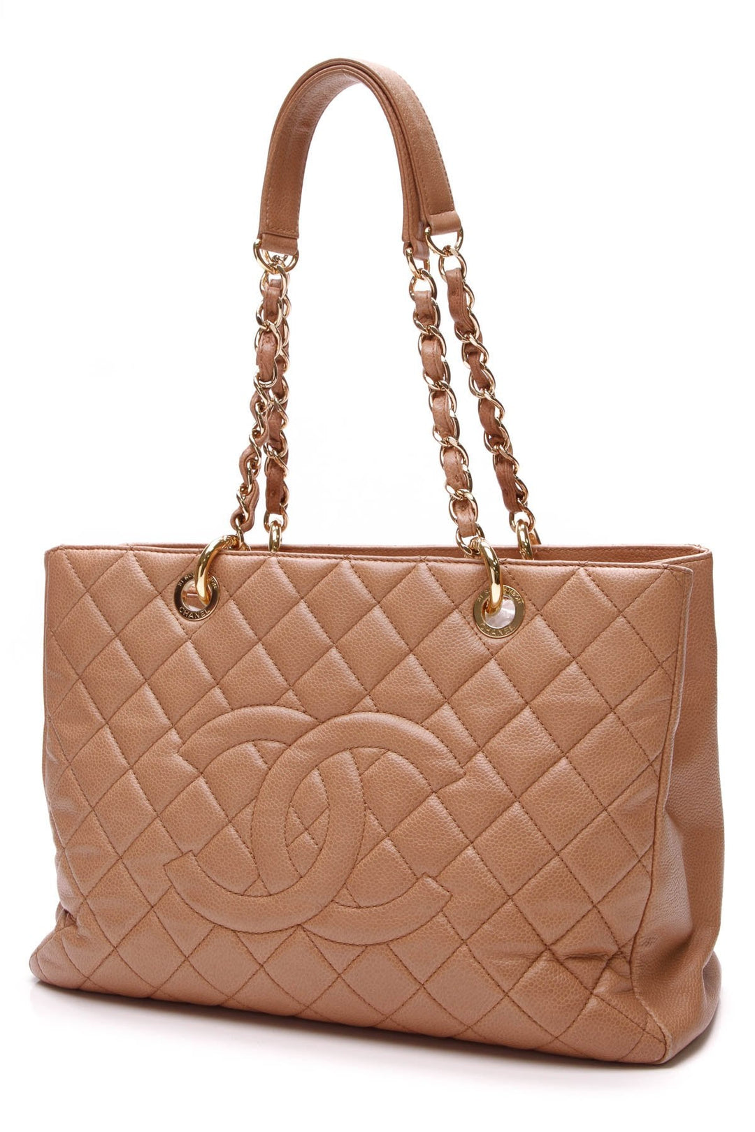 GST Grand Shopping Tote Bag - Tan Caviar Leather