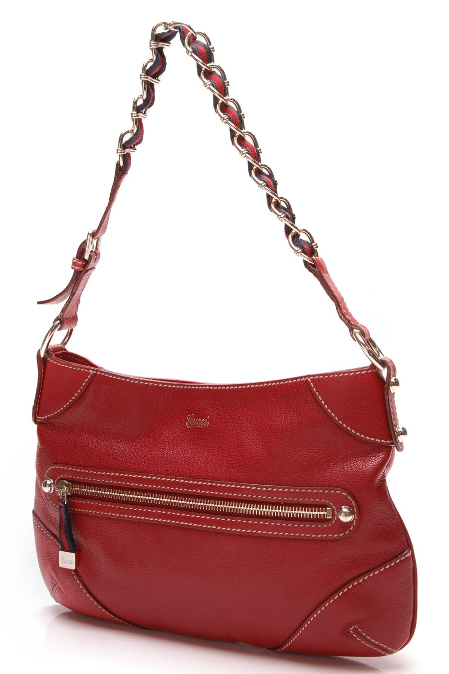 Small Capri Shoulder Bag - Red Leather