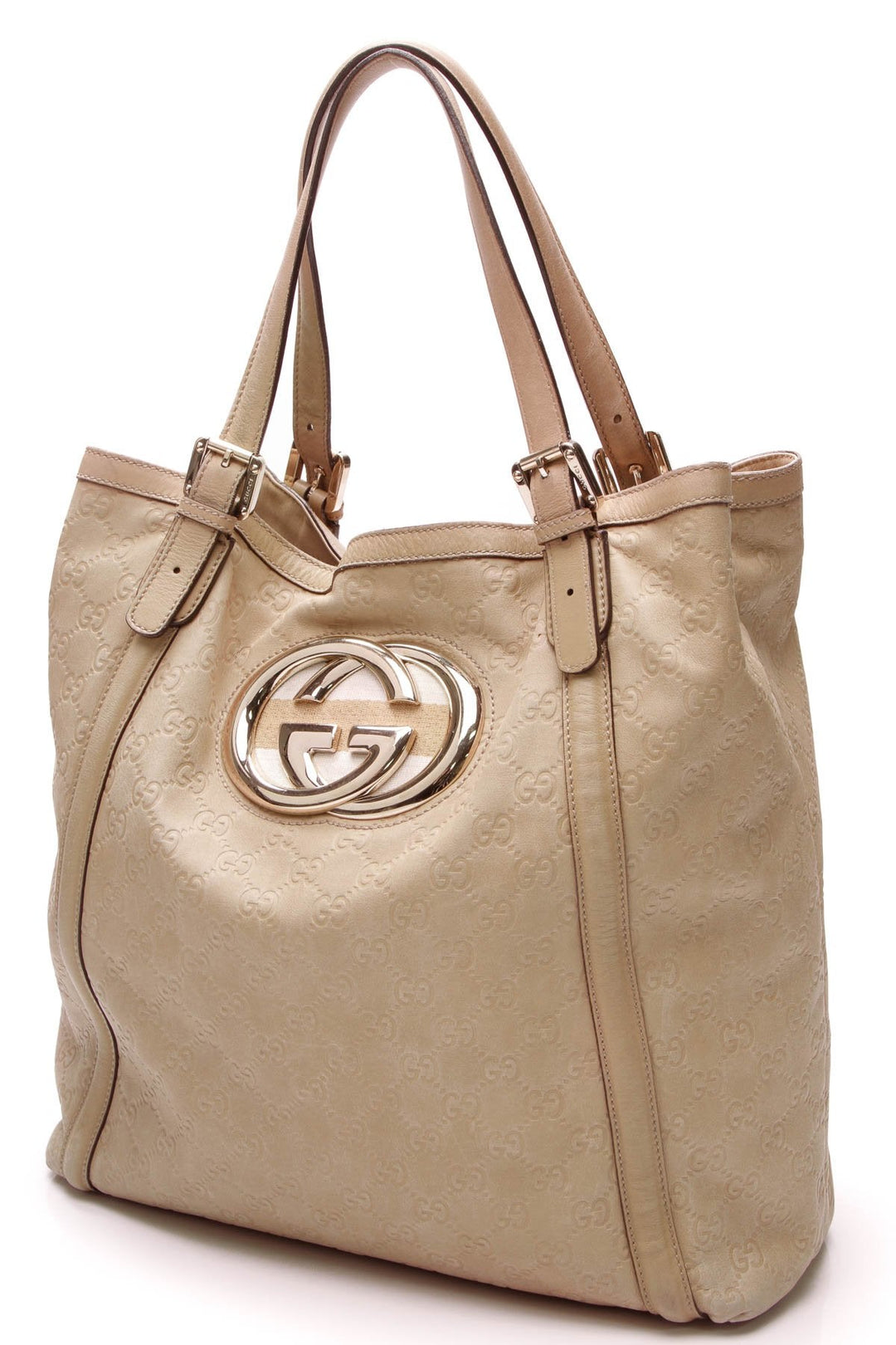 Britt Medium Tote Bag - Beige Guccissima