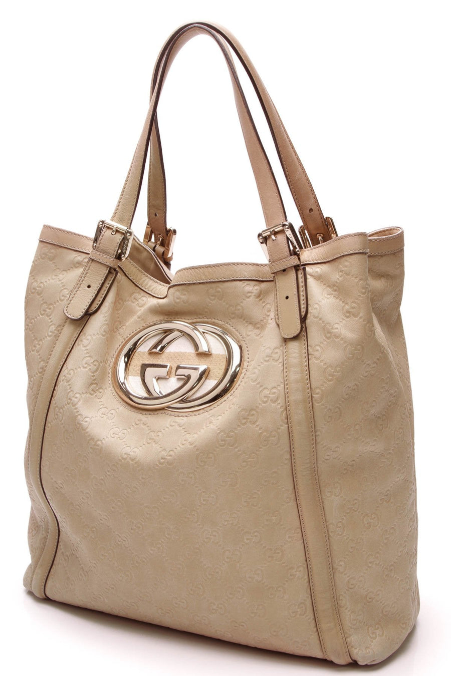 Britt Medium Tote Bag - Beige Guccissima