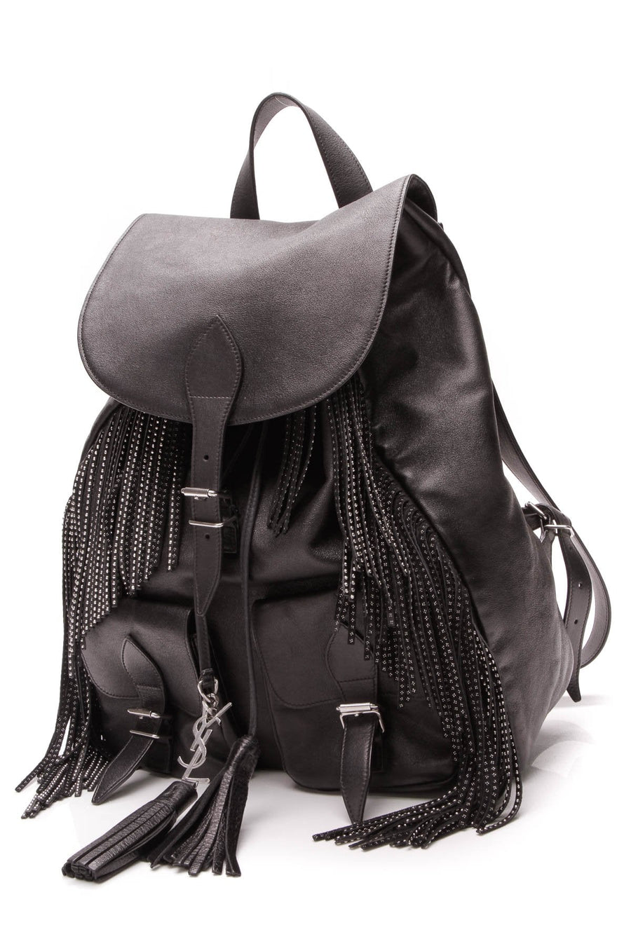 Studded Fringe Festival Backpack - Black