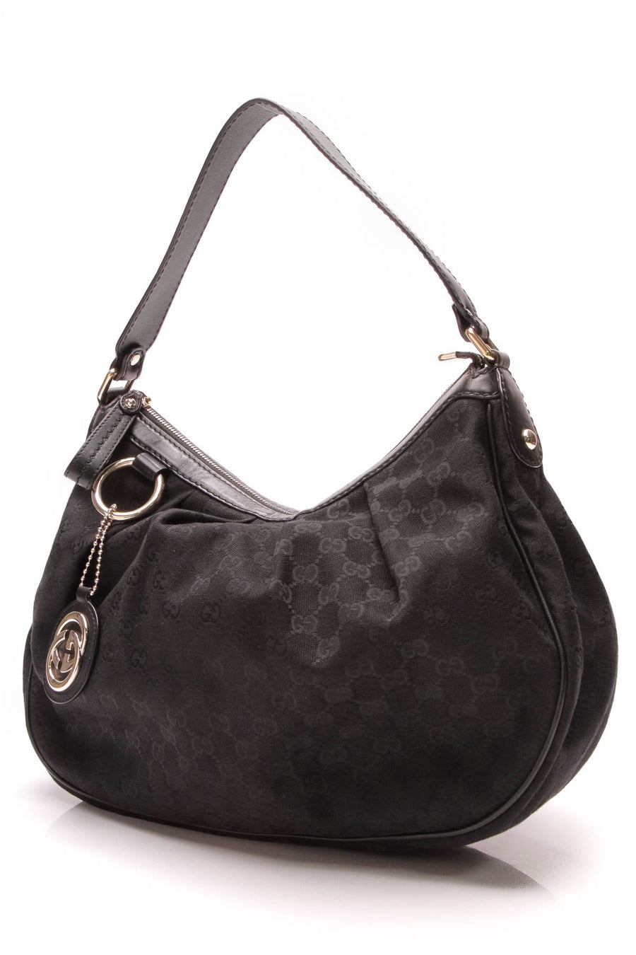Sukey Medium Hobo Bag - Black Signature Canvas