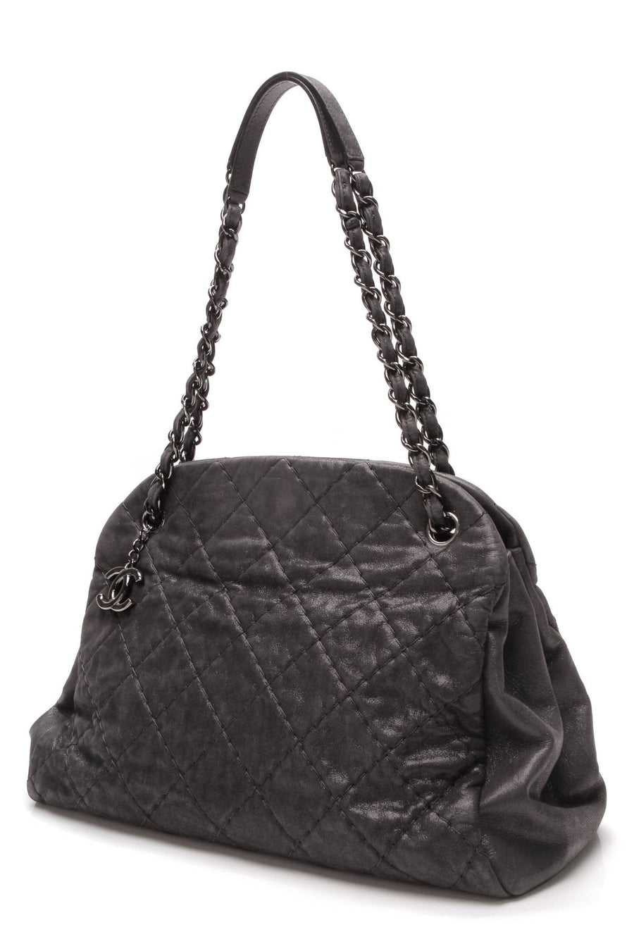 Just Mademoiselle Bowling Bag - Black Iridescent Calfskin