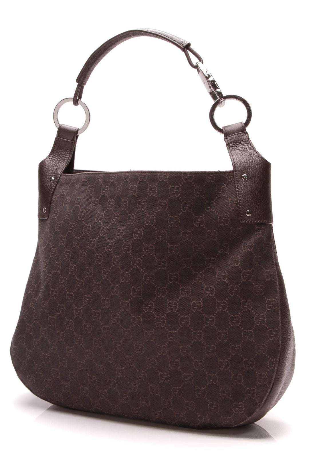 Large Ring Hobo Bag - Brown Signature Canvas