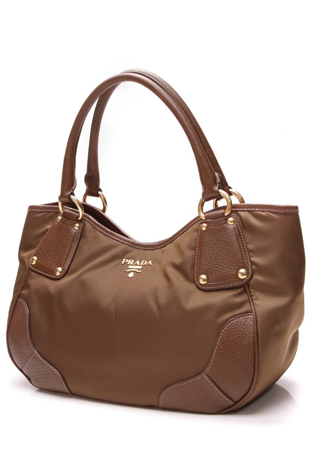 Tessuto Nylon Shoulder Bag - Brown