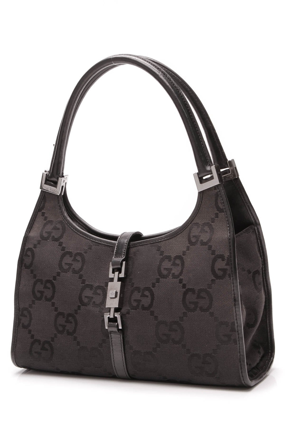 Small Bardot Shoulder Bag - Black Oversized Signature Canvas