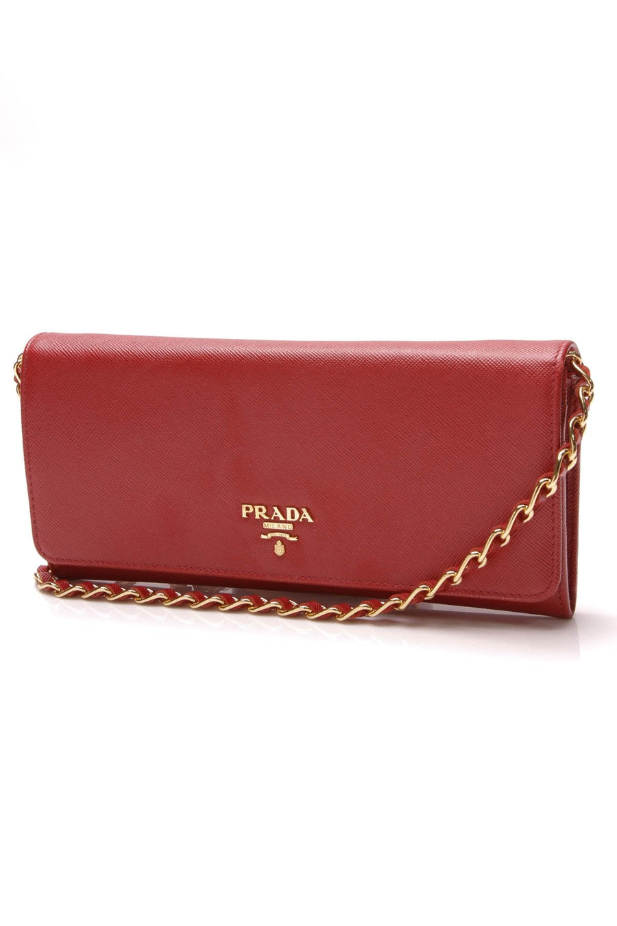 Wallet on a Chain Clutch Bag - Red