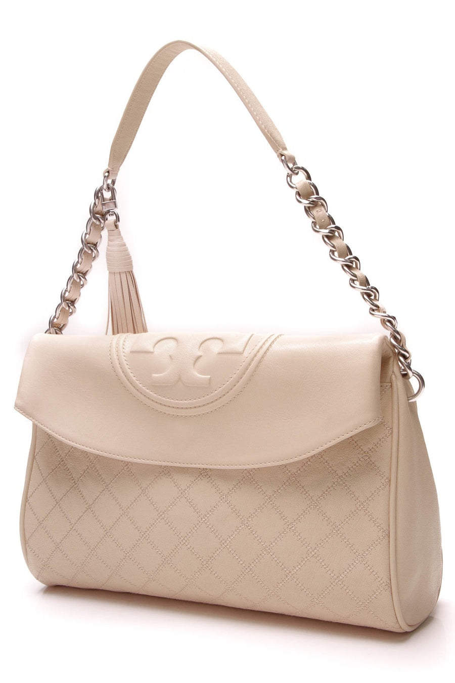 Fleming Fold-Over Hobo Bag - Cream