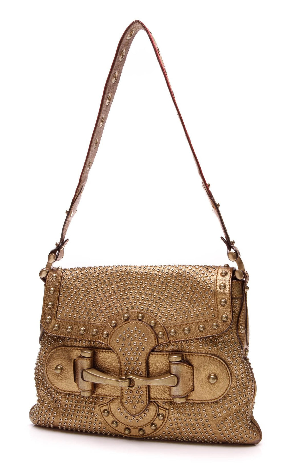 Studded Pelham Flap Bag - Gold