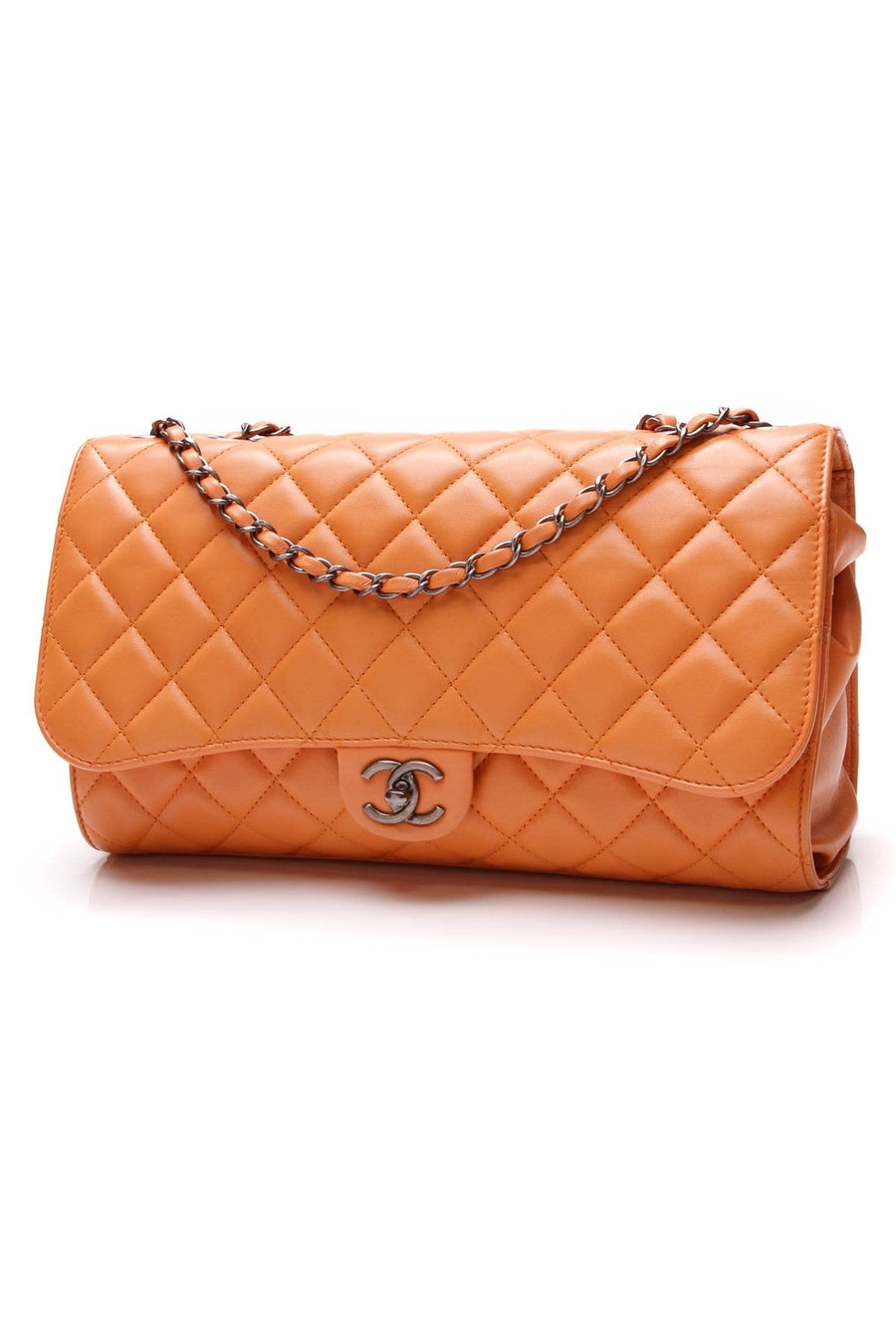 Drawstring Flap Bag - Orange