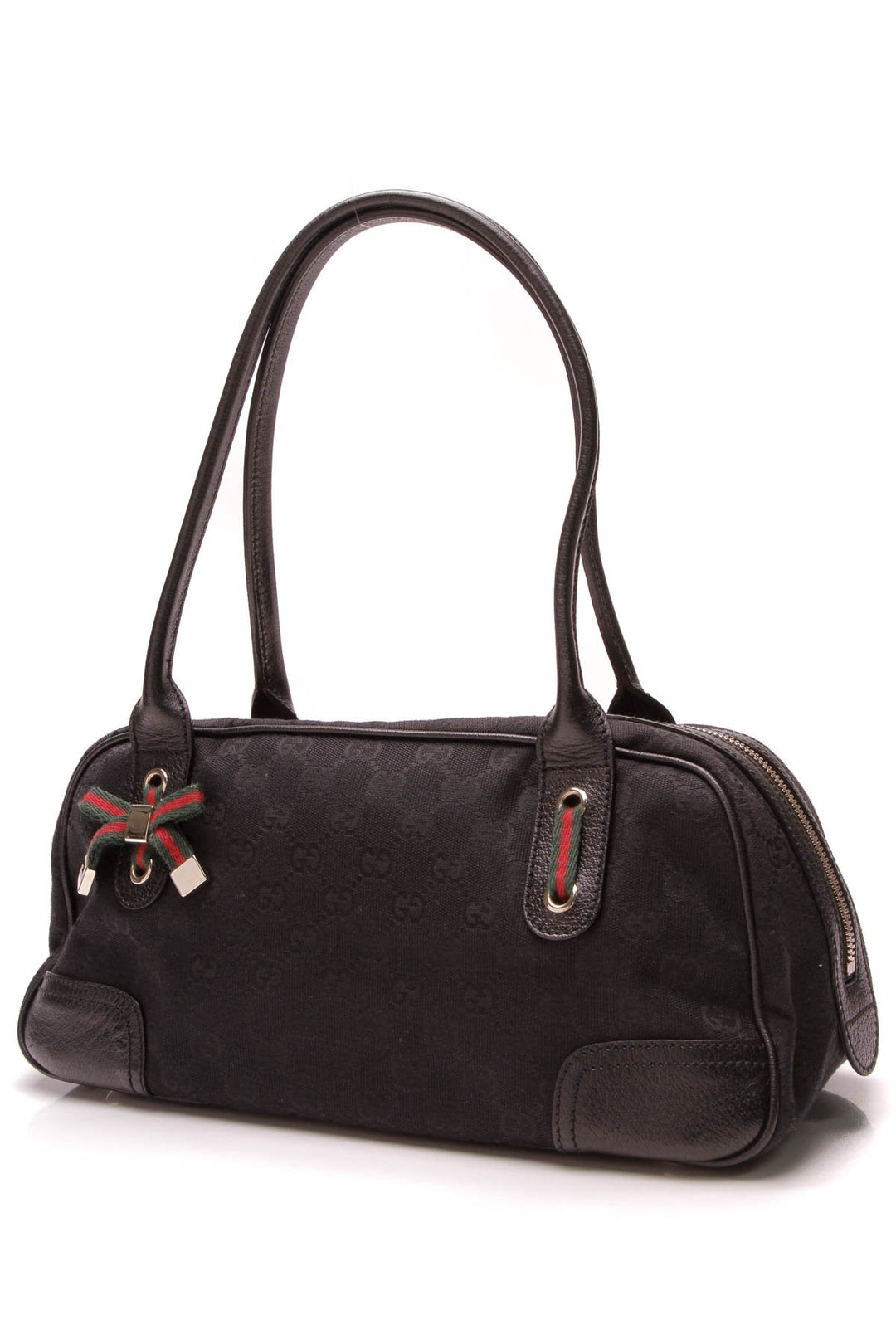 Princy Boston Bag - Black Signature Canvas