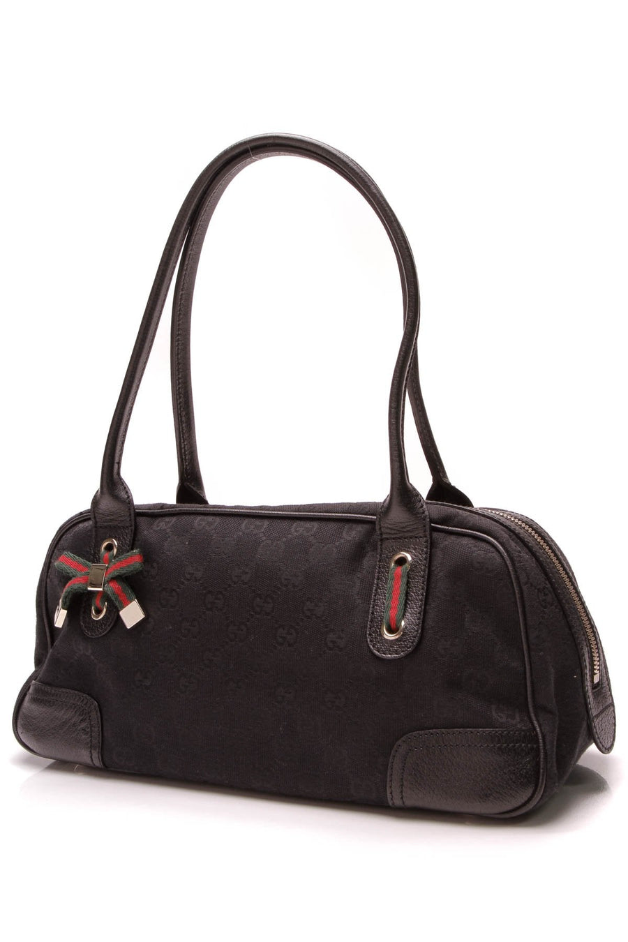 Princy Boston Bag - Black Signature Canvas