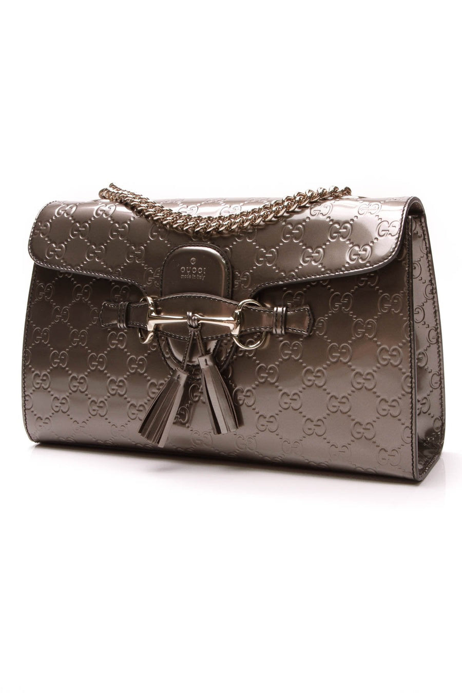 Emily Chain Shoulder Bag - Shiney Guccissima Leather