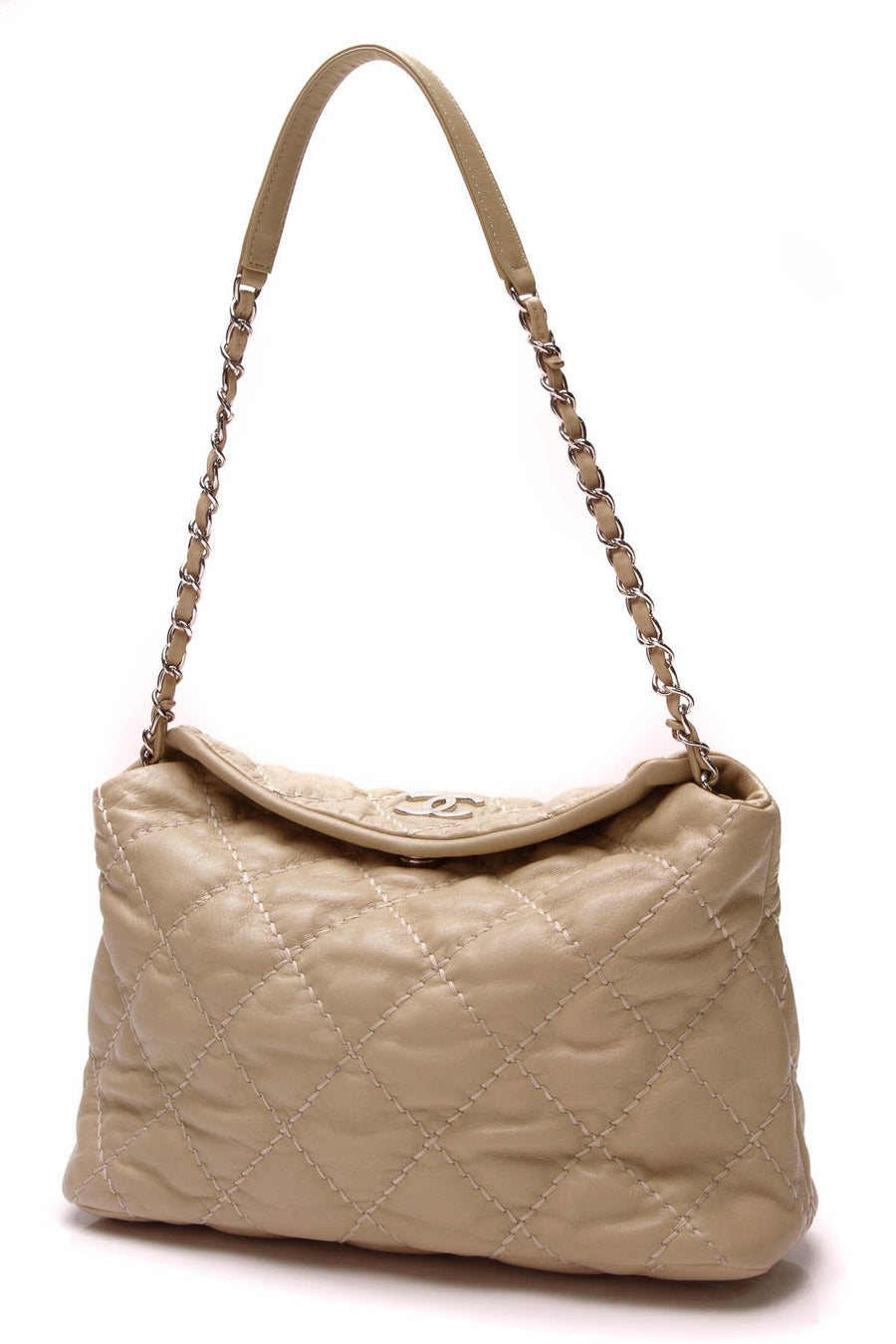 Wild Stitch Chain Shoulder Bag - Beige