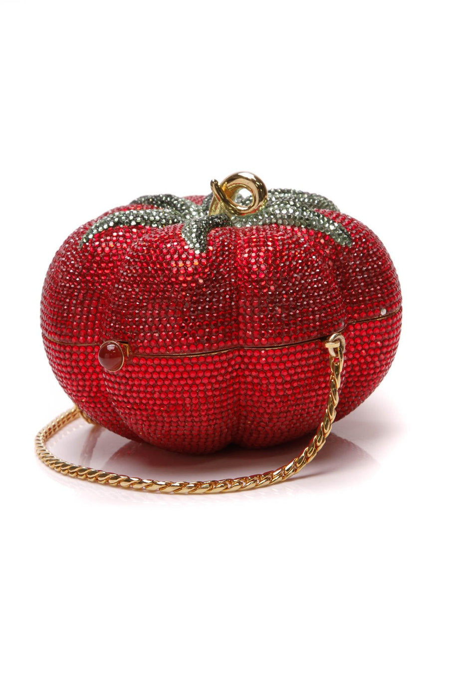 Tomato Minaudiere Crystal Clutch Bag - Red
