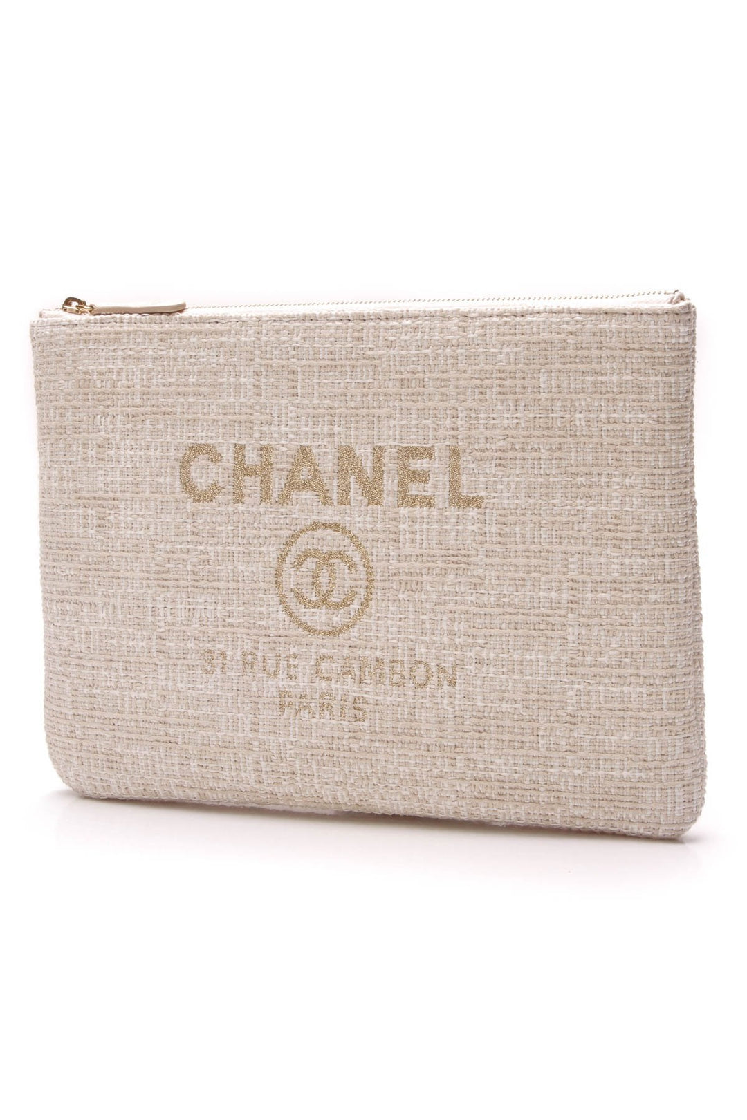 Deauville Small O Case Clutch Bag - Woven Canvas