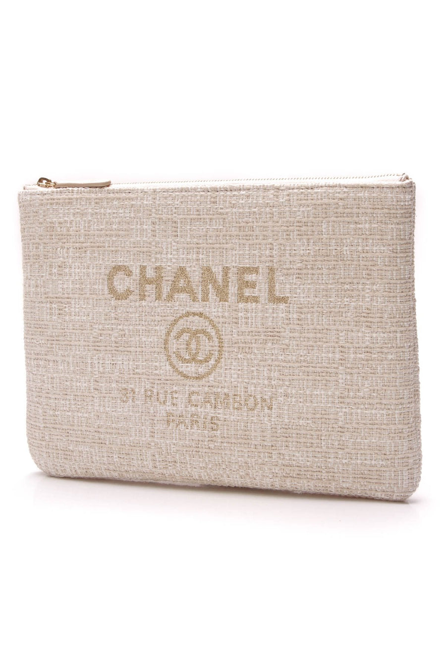 Deauville Small O Case Clutch Bag - Woven Canvas