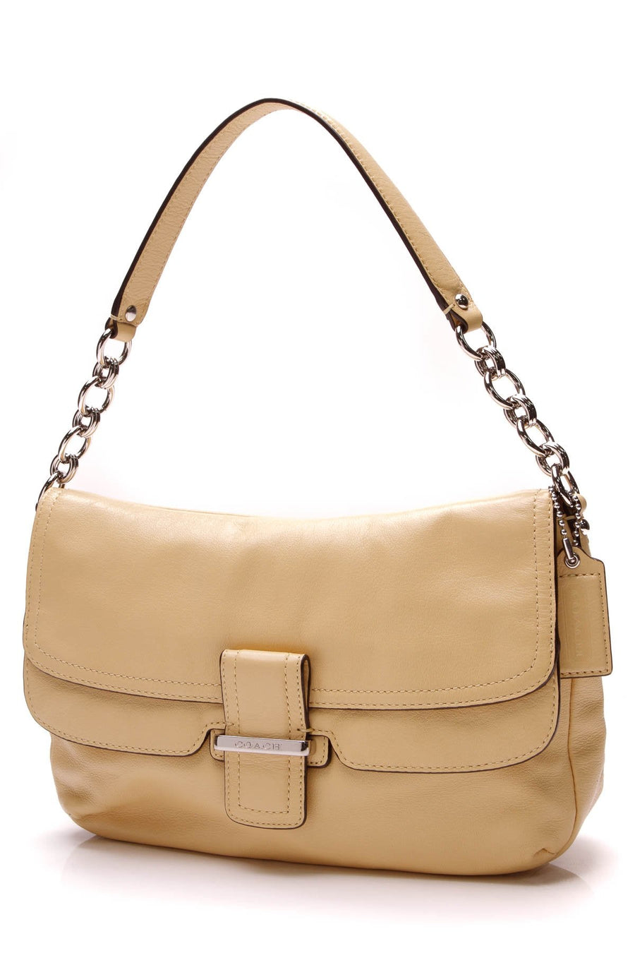 Chain Flap Shoulder Bag - Light Yellow