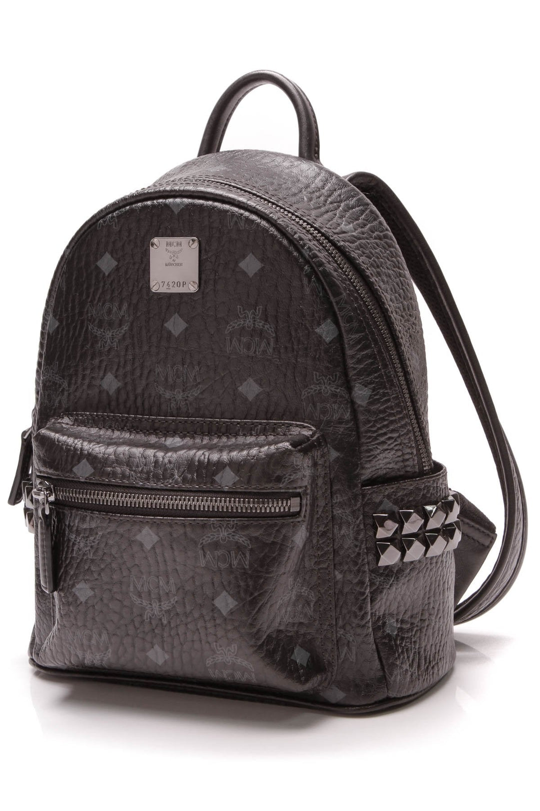 Stark Studded Mini Backpack - Black Visetos Canvas