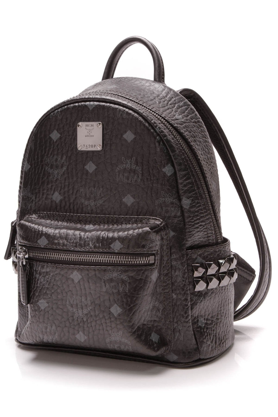 Stark Studded Mini Backpack - Black Visetos Canvas